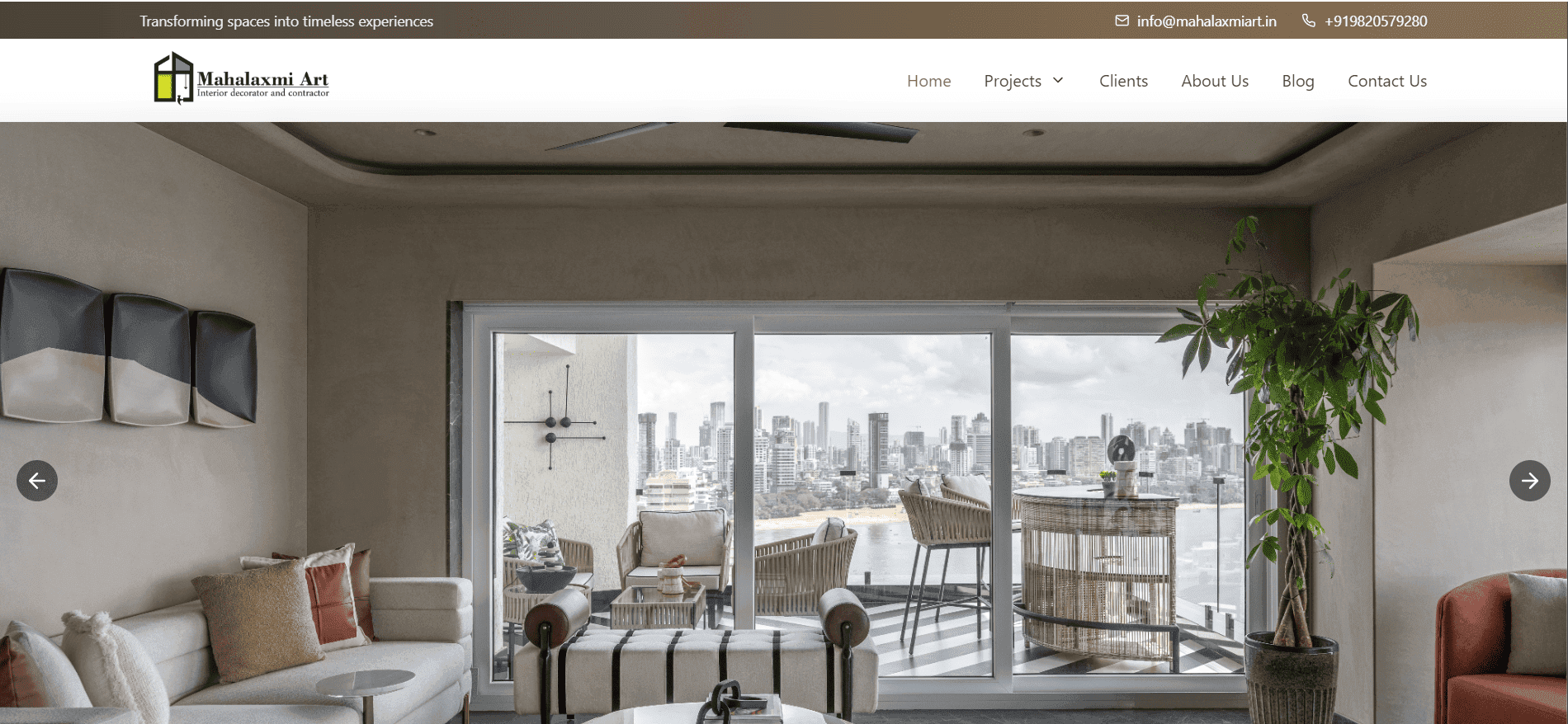 Mahalaxmi Art - Interior Website